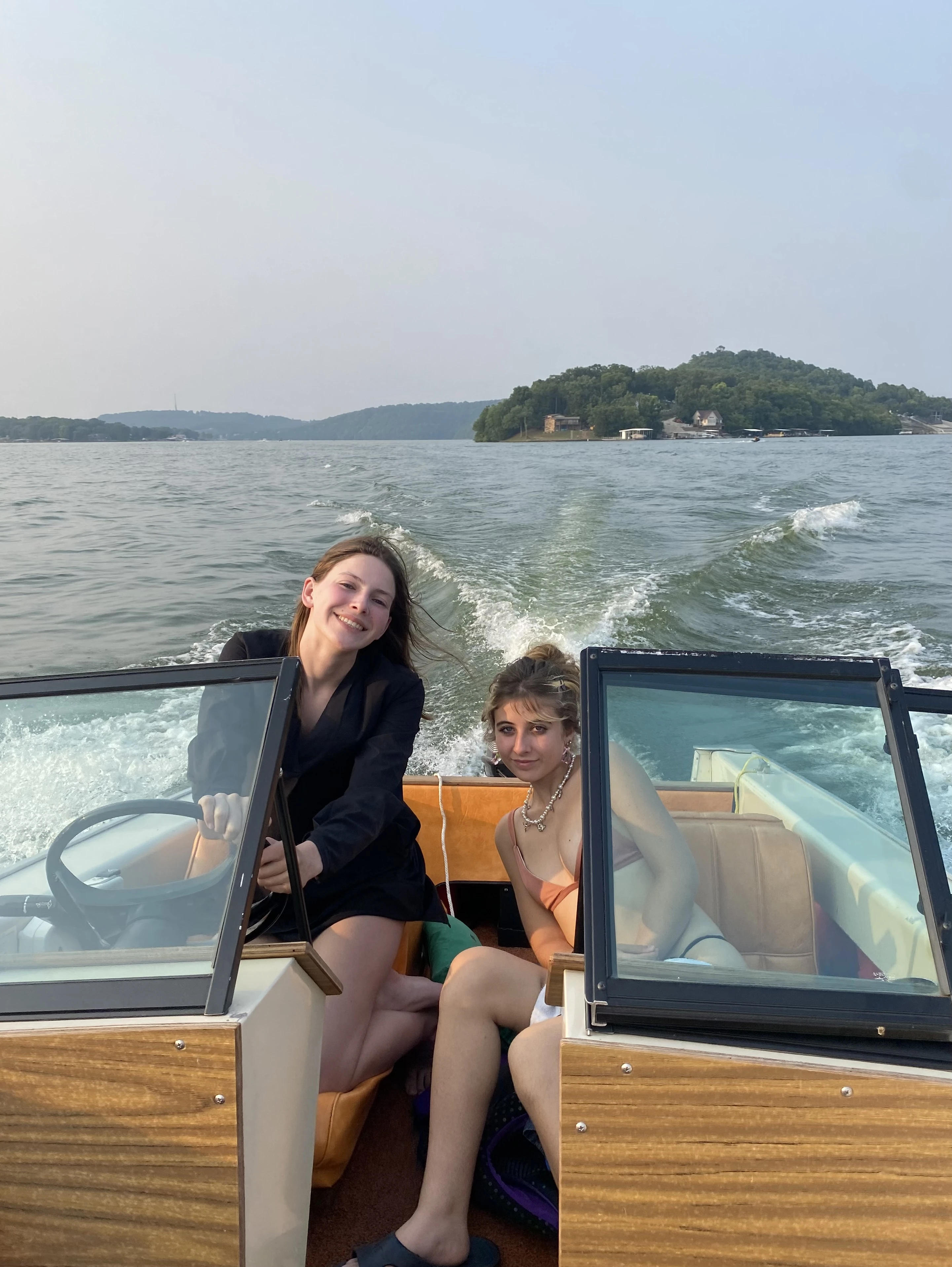 My girlfriend and my close friend Katie (who I met at university!) on a boat