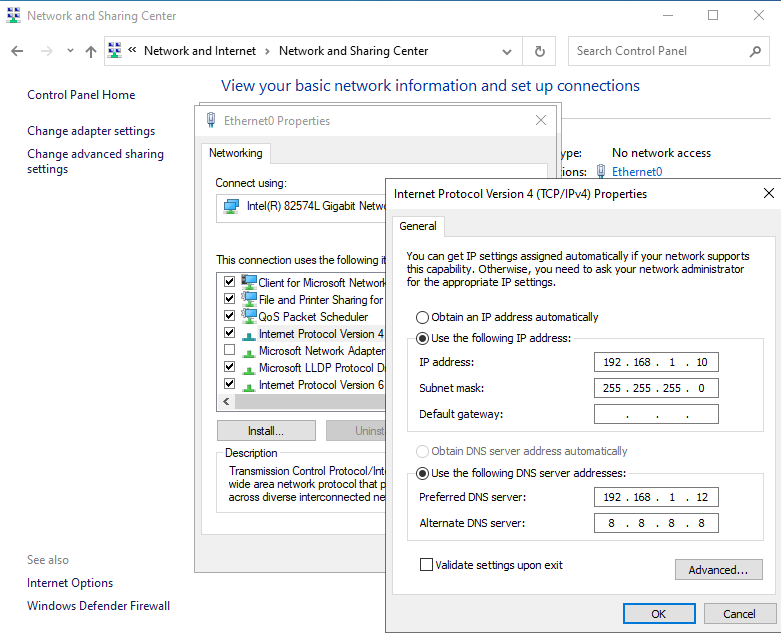 Updating DNS settings on the first domain controller
