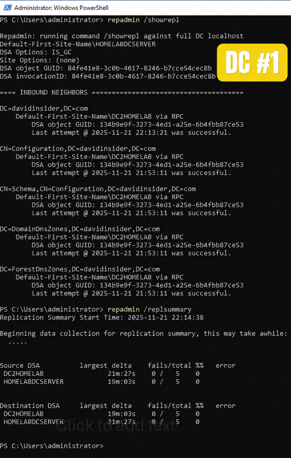 repadmin /showrepl output