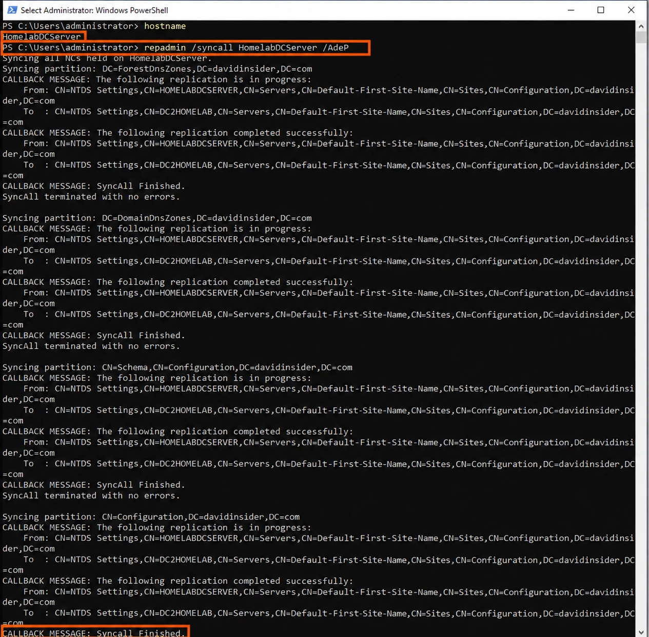 Forcing replication from the first DC