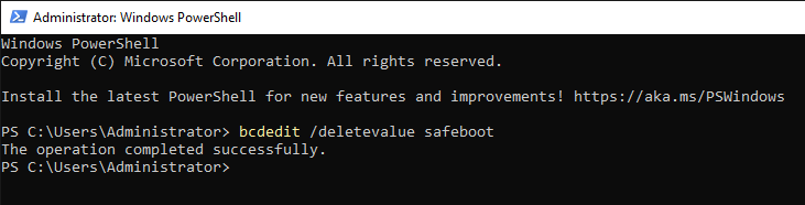 Removing the DSRM boot flag