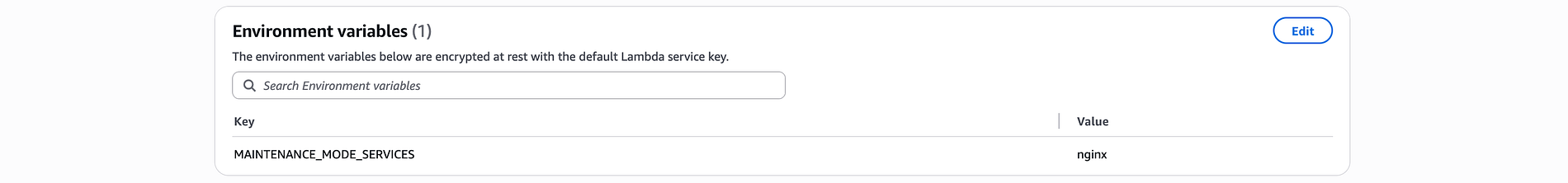 Lambda maintenance-mode environment variable