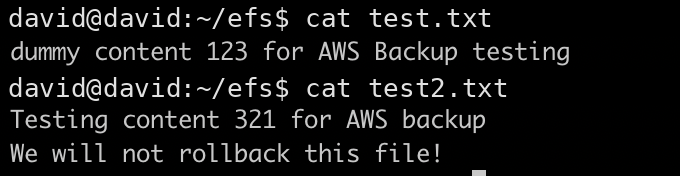 The original contents of my two test files.