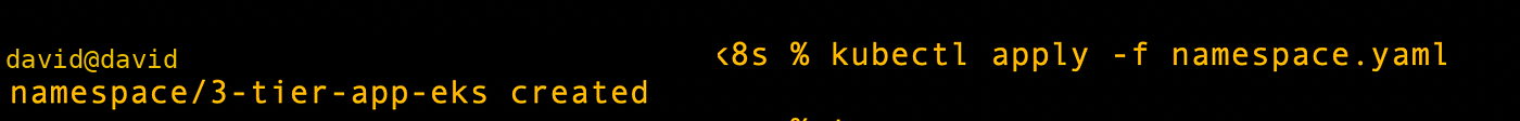 3-tier-app-eks namespace created
