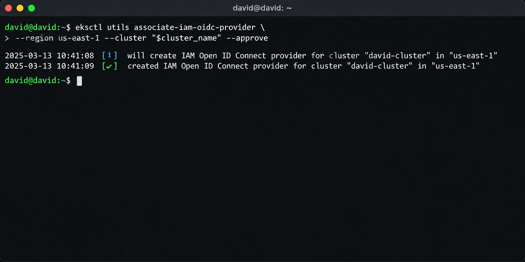 EKS OIDC provider associated with the cluster