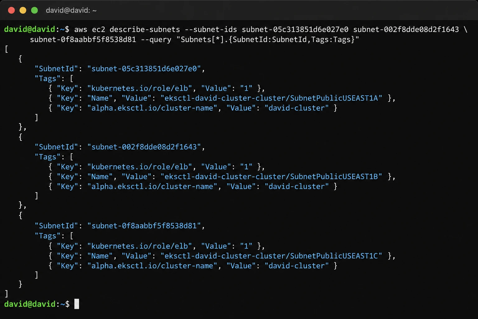 Public EKS subnets tagged for ALB discovery