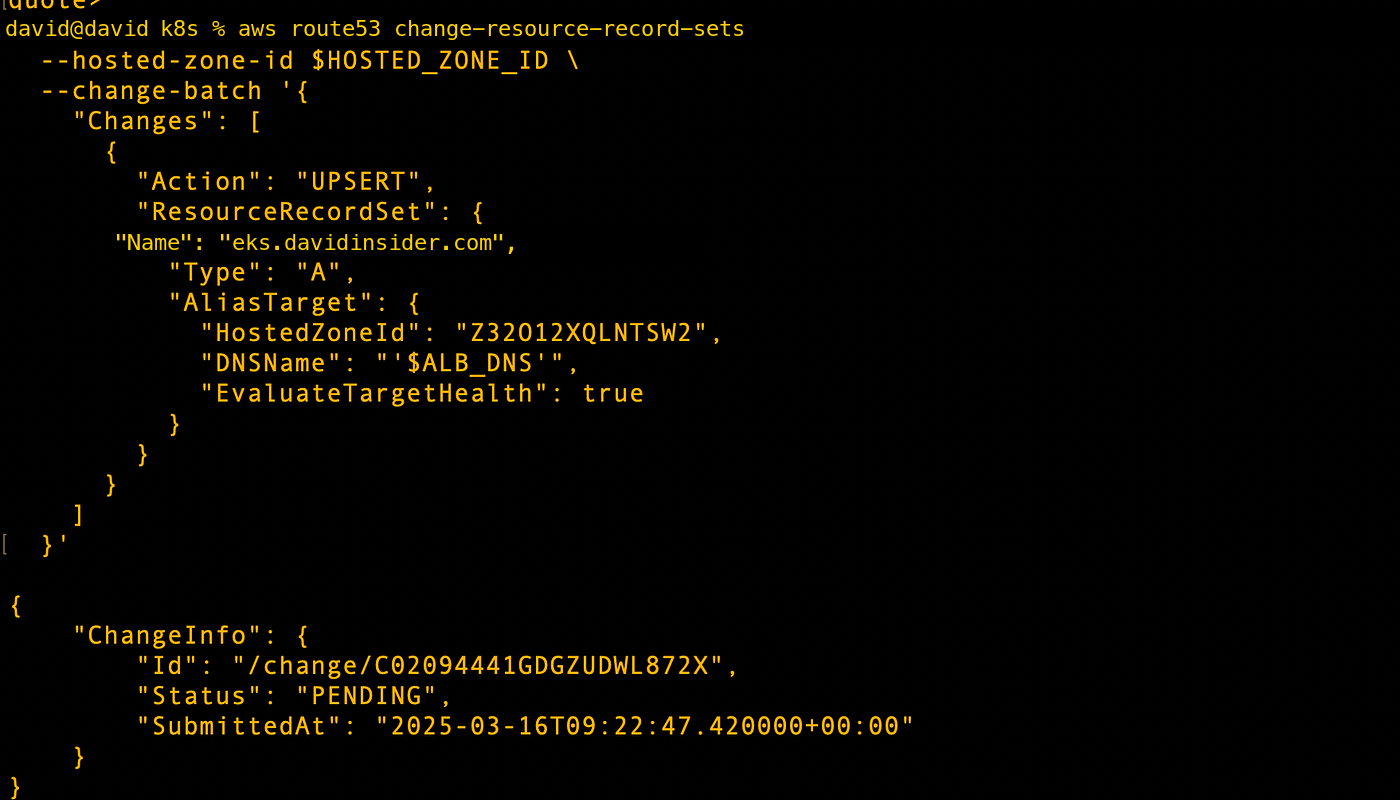 Route 53 record updated to direct the domain to the ALB
