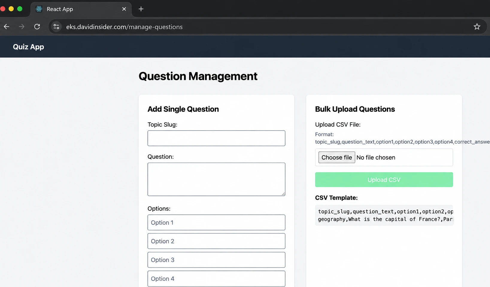Final application available over HTTPS