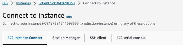 Connecting to the EC2 instance for the S3 test.