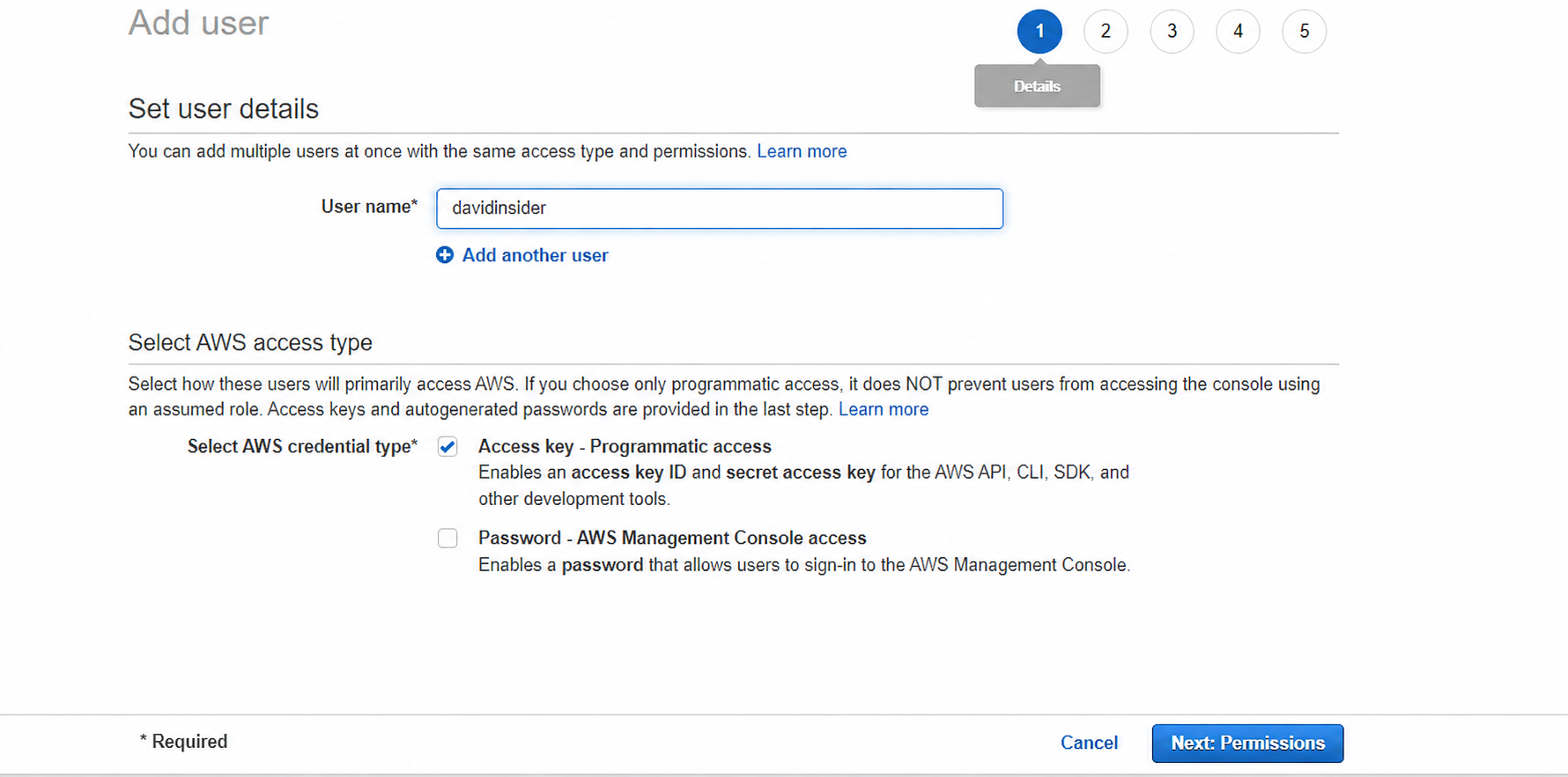 Creating the IAM user used by the replication agent