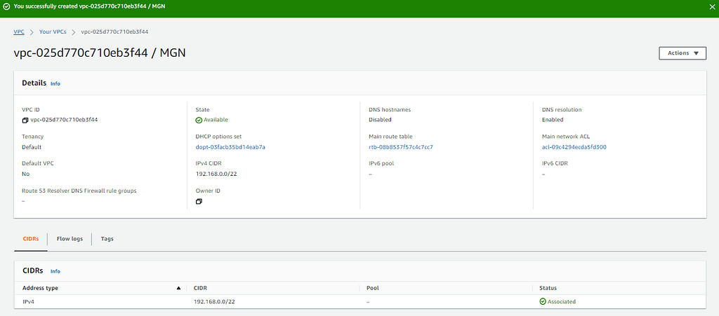 Reviewing the new VPC