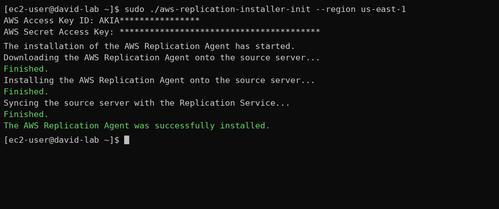 Running the replication-agent installer