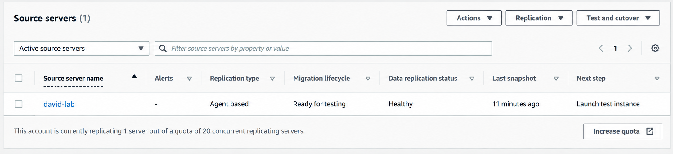 The server is ready for testing