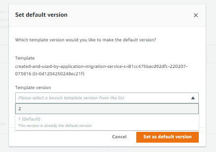 Setting the new launch-template version as default