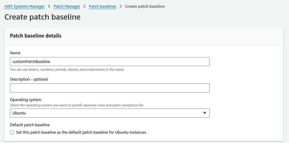 Creating an Ubuntu-specific custom baseline