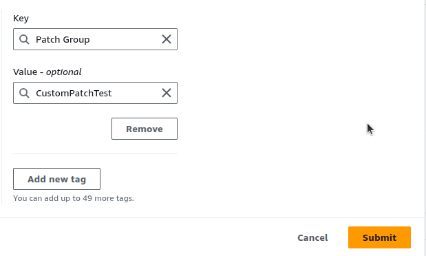 Adding the CustomPatchTest patch-group tag