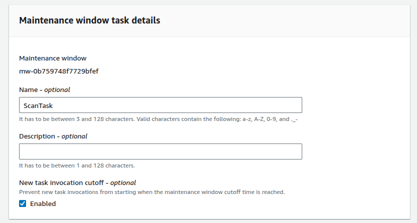 Naming the scheduled patch task