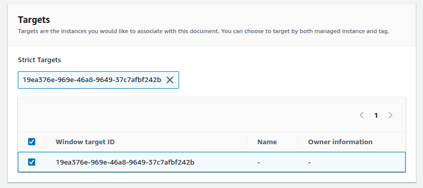 Assigning the registered target to the task