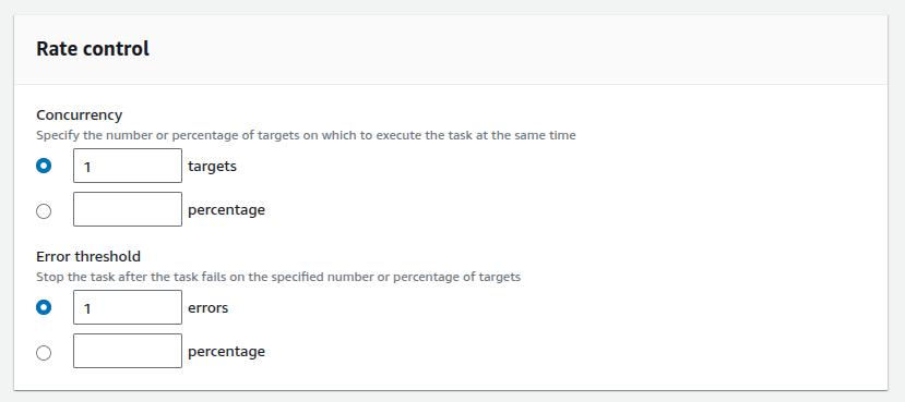 Limiting task concurrency and the error threshold