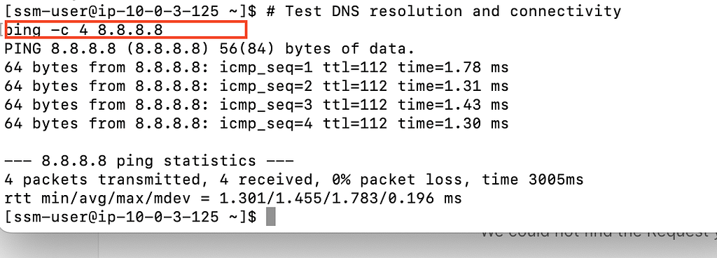 The private instance reaches an external address through NAT