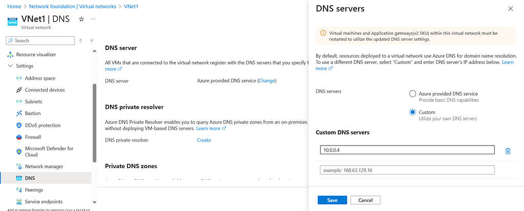 Using the Domain Controller as the custom DNS server