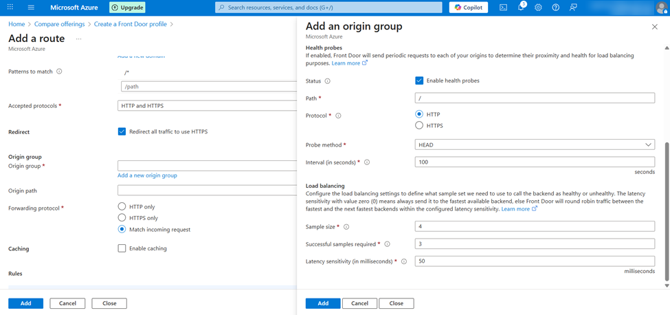 Adding the Azure Storage origin