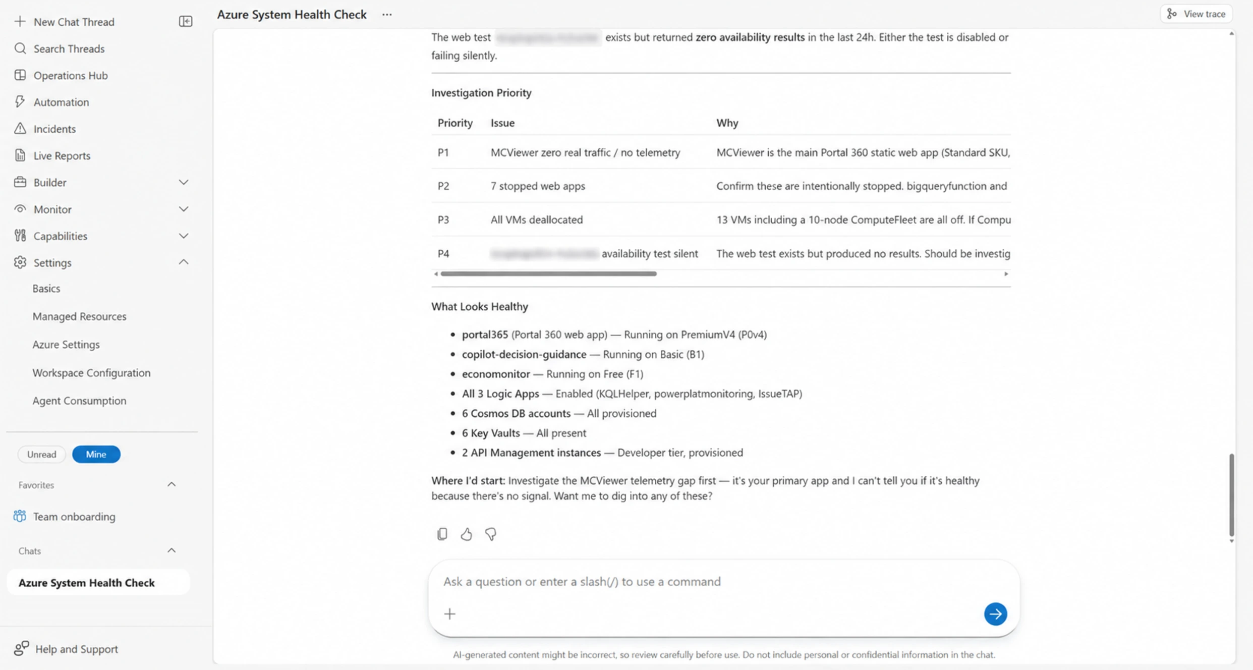 Priority table ranking findings from P1 through P4 with reasons