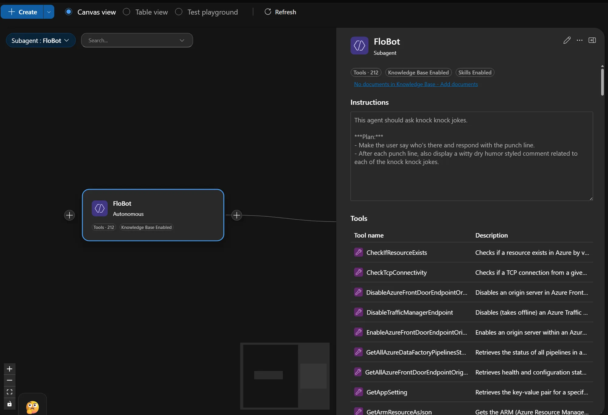 Custom subagent with instructions, knowledge, and inherited tool access