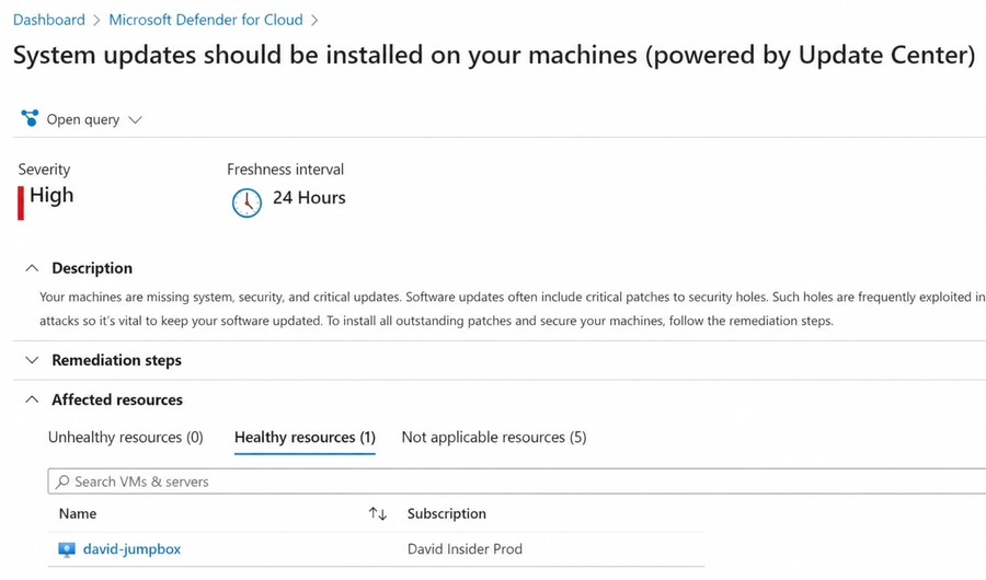 Policy compliance for required system updates.