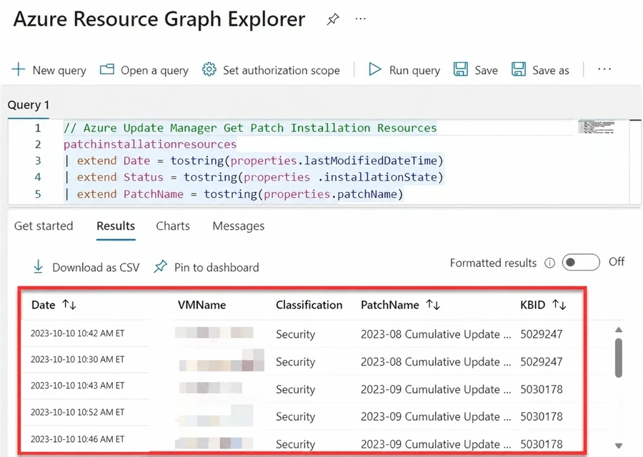 Querying installed patch resources.