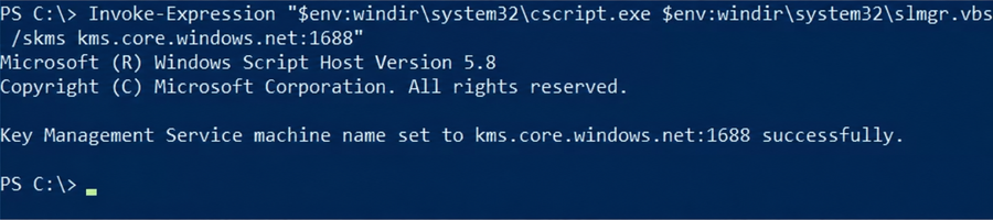 Azure’s KMS endpoint configured successfully
