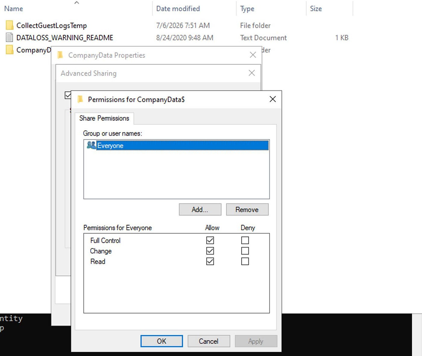 Creating the SMB share