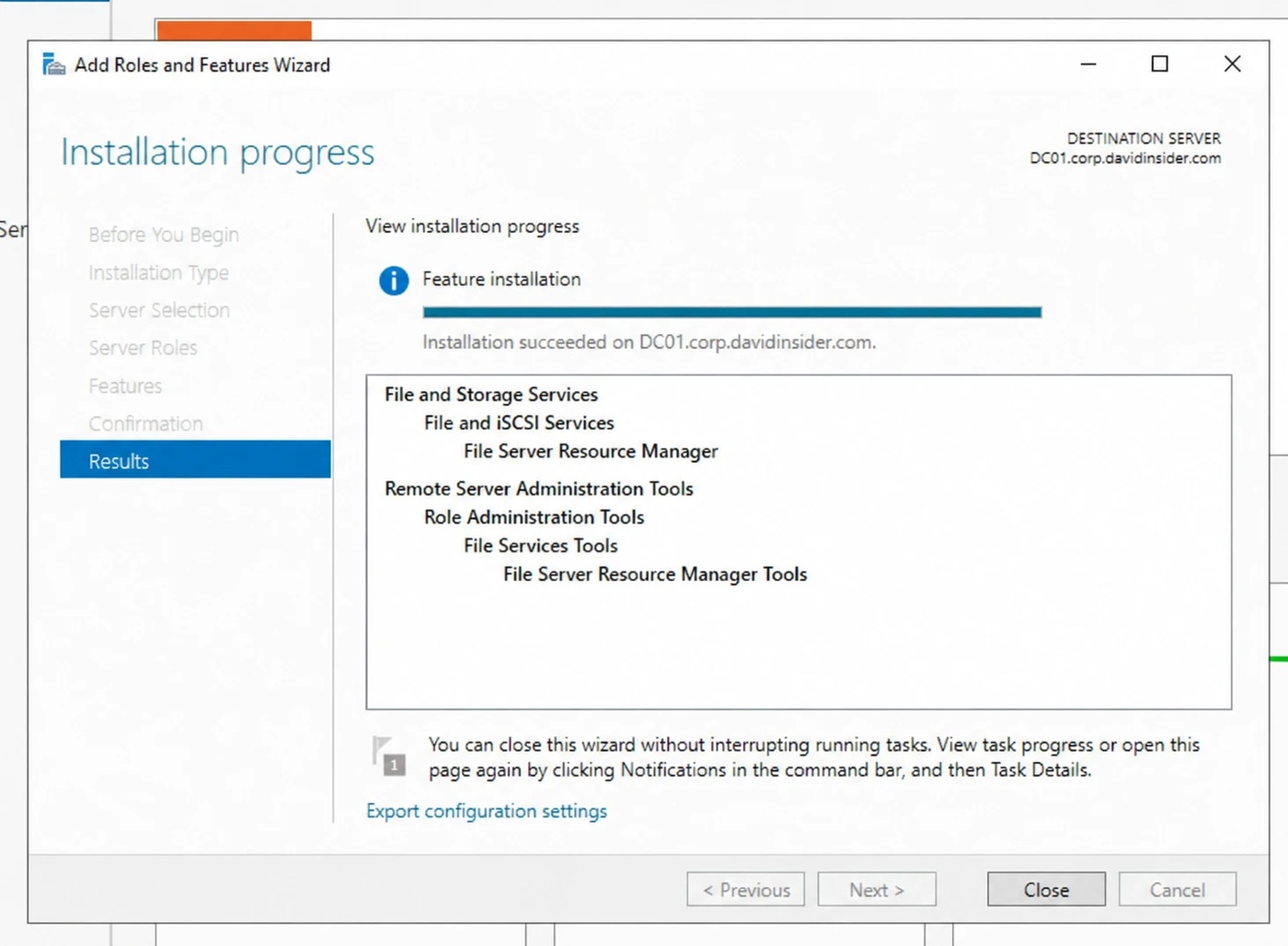 Installing File Server Resource Manager