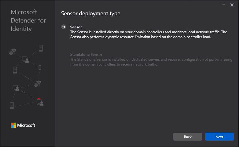 The wizard showing the detected server type