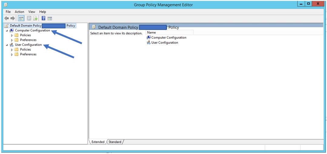 Group Policy Management Editor in Active Directory