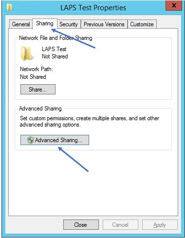 Opening Advanced Sharing
