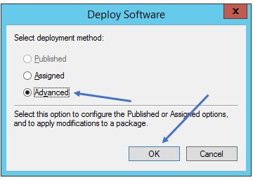 Choosing the advanced deployment method