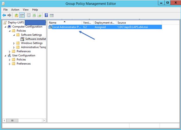 Opening the software package properties
