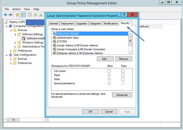 Reviewing package security permissions