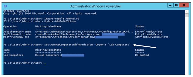 Granting computers permission to update their LAPS attributes