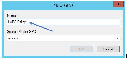 Naming the LAPS-Policy GPO