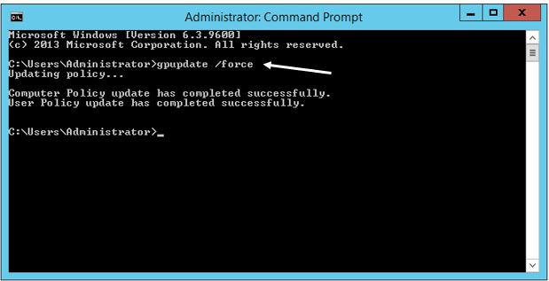 Group Policy updated successfully