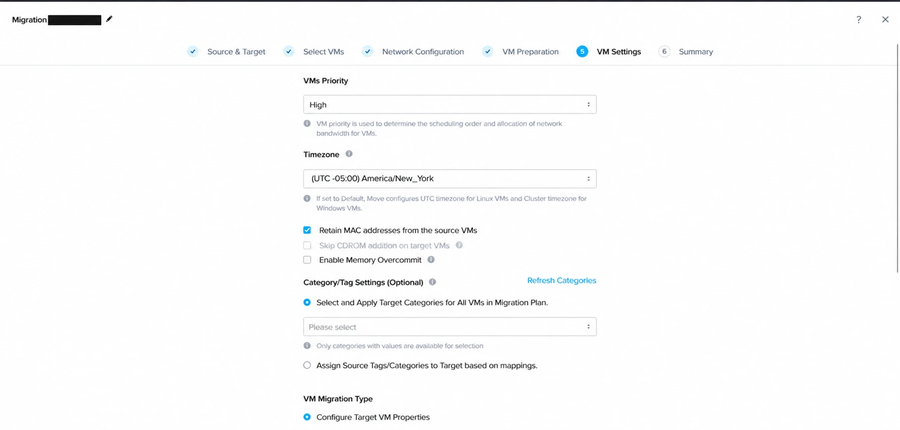 Priority, timezone, and MAC address settings
