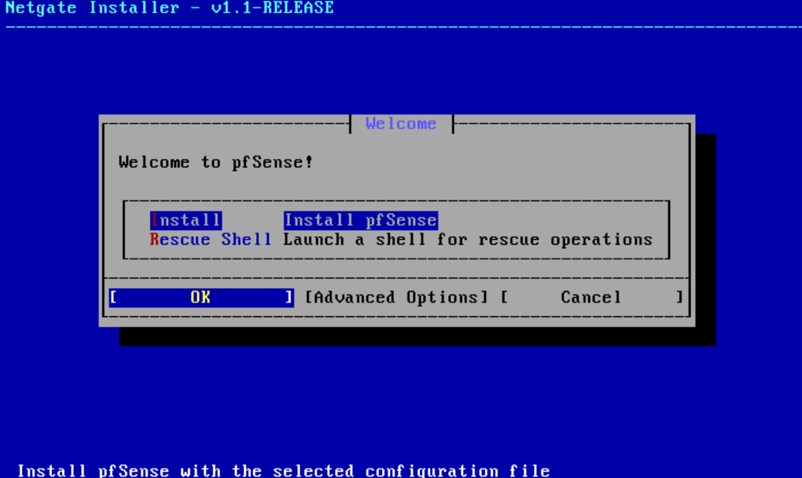Selecting Install