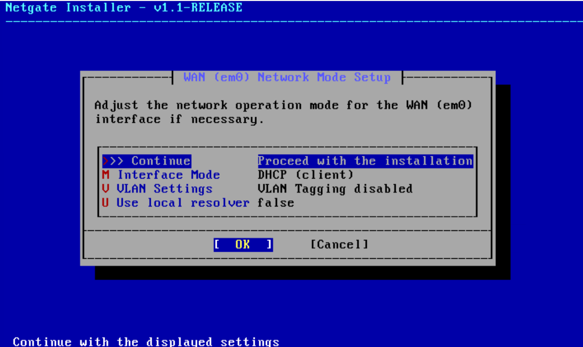 Confirming the WAN interface