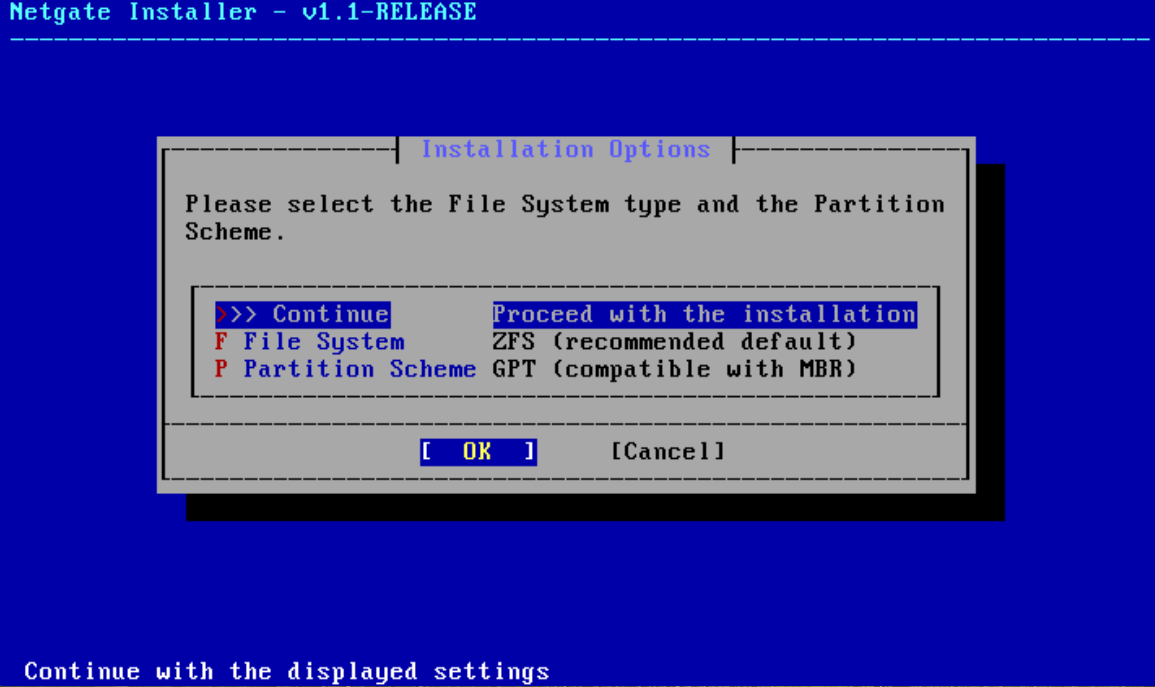 Default file system and partition scheme