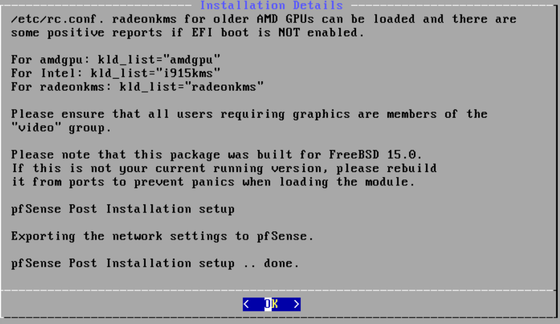 Rebooting after the install