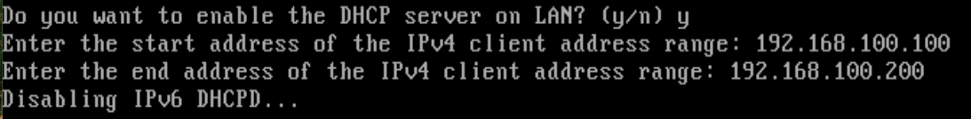 Enabling DHCP on the LAN