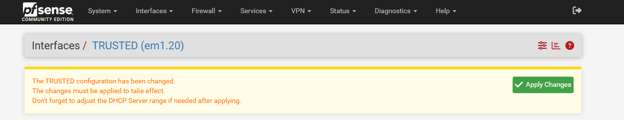 Applying the interface changes