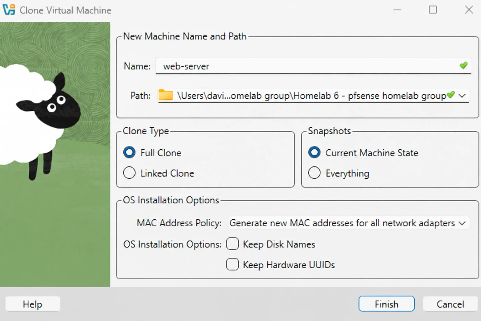 Cloning the base server into web-server